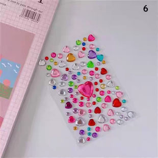 D Love Heart Gem Stickers Self Adhesive Diamond Jewel