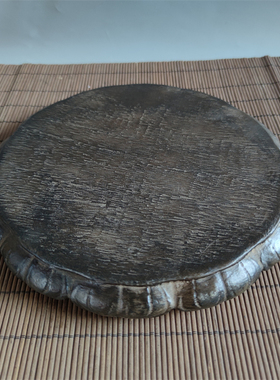 天然青石雕刻g荷花壶承茶托宝贝底座民俗怀旧工艺雅居茶舍实用收