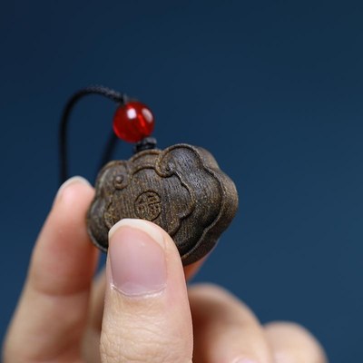 天然沉香越南芽庄奇楠福字挂件z芽庄雕刻吊坠男女沉水雕刻挂坠送