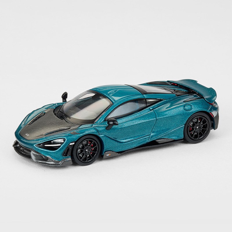 麦思迪迈凯伦765LTo跑车 蓝色车模 成人1/64仿真合金小车模型摆件