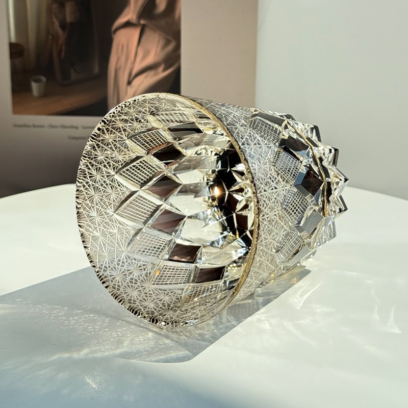 callbure精品江户切子纯手工雕刻水晶玻璃杯家用礼物威士忌洋酒杯