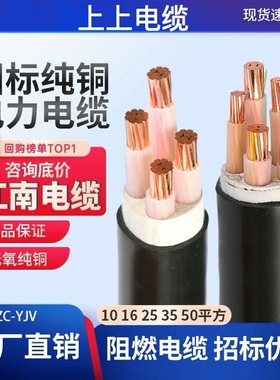 上上铜芯YJV2 3 4 5芯2.5VV4 6 10 16 25 35平方+1+2充电桩电缆线