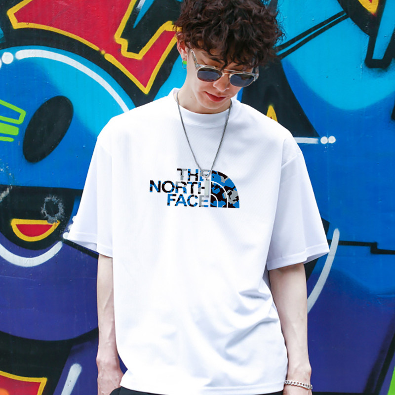 欧美潮牌印花短袖T恤男女同款情侣装纯棉打底衫宽松百搭bf风半袖