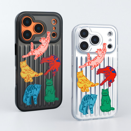 CASEGOOD 原创顽皮猫电镀行李箱小众高级感新款苹果17pro手机壳15适用iPhone16promax保护套透明个性创意磨砂