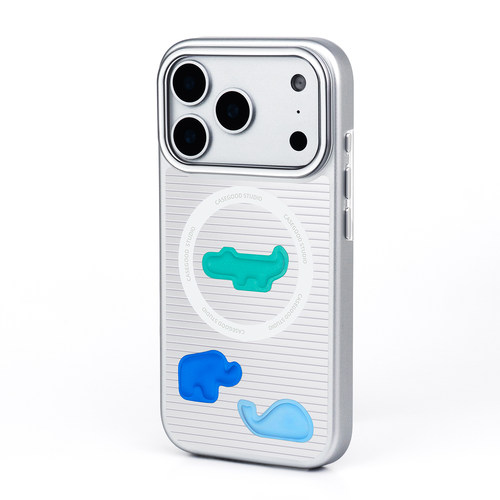 CASEGOOD 原创小众金属银iPhone手机壳17promax适用新款苹果18pro磁吸手机壳15磁吸支架全包高级感16细条纹