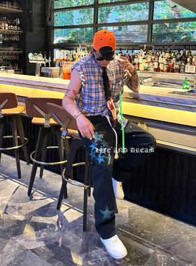 LAD自主【绿色银河星空】CH风格果冻贴皮925镀银复古卡哈特工装裤