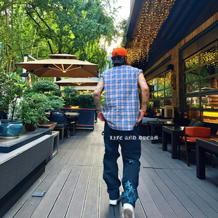 绿色银河星空 裤 CH风格 925镀银复古工装 果冻贴皮牛仔裤 LAD自主