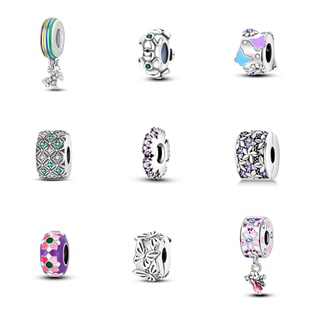 白铜镀银珐琅彩蝴蝶串珠DIY手链饰品珠子配件跨境挂件可爱萌宠