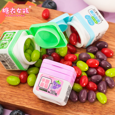 半颗葡萄日式风味果汁含量20%蓝莓软糖青提休闲脆皮糖果零食