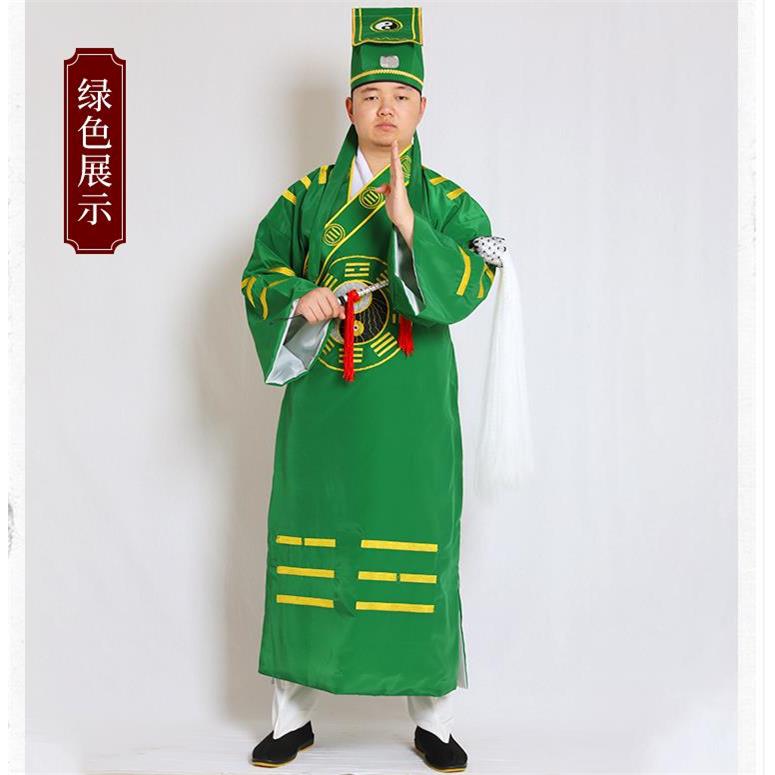 新款道士服装男道家法衣茅山道袍戏曲服装太极八卦经衣林正英演出