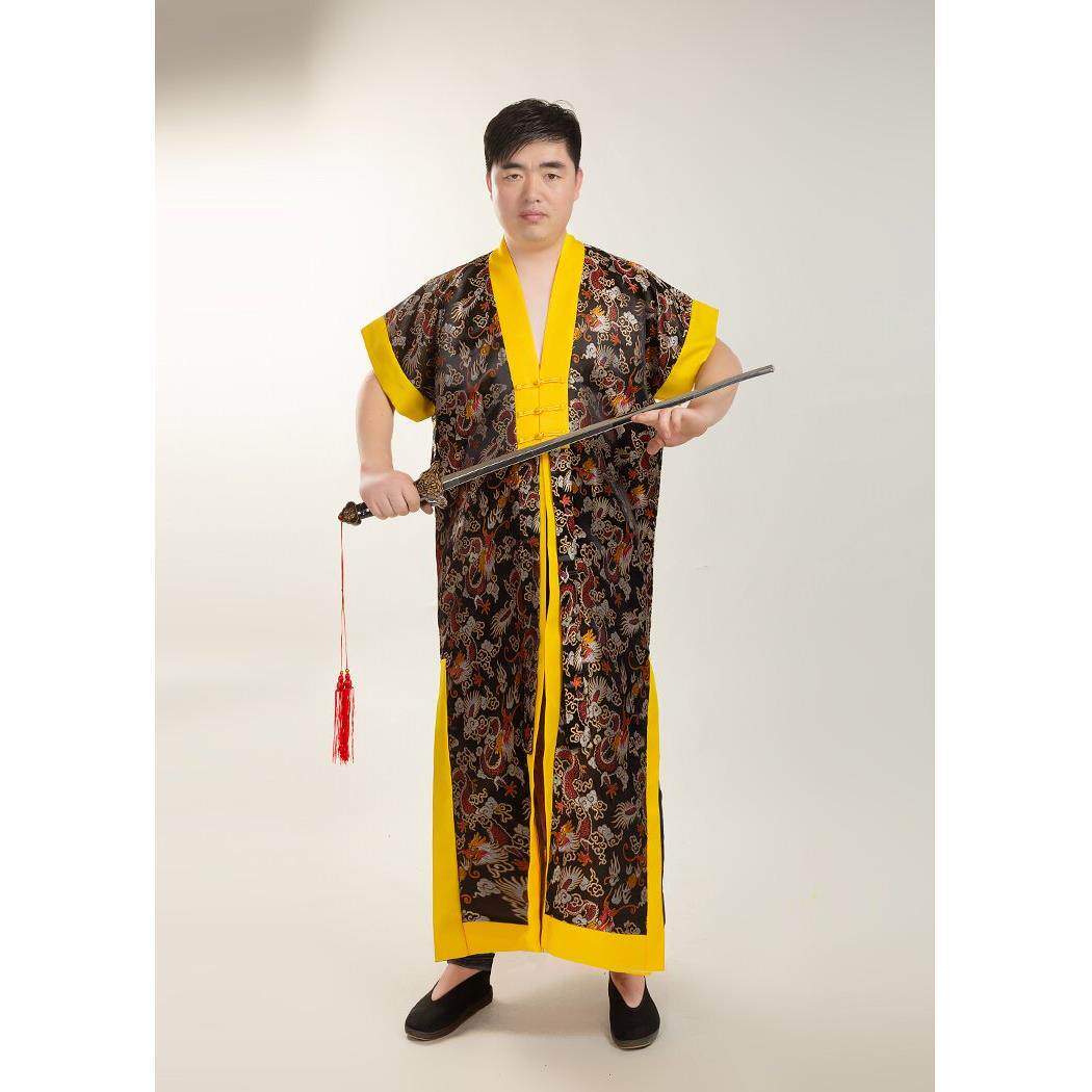 新款新款道士服装道袍法衣龙袍太极八卦衣短袖长袍衣服黄色红色林