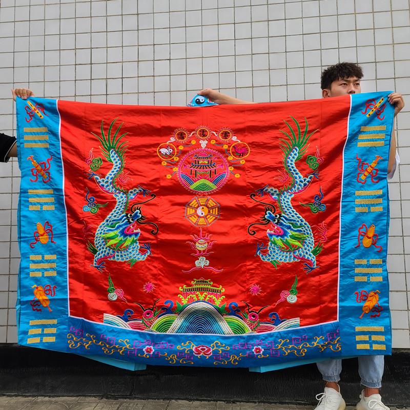 新款红色盘金线双龙法衣道袍道服道衣法袍道高功绛衣