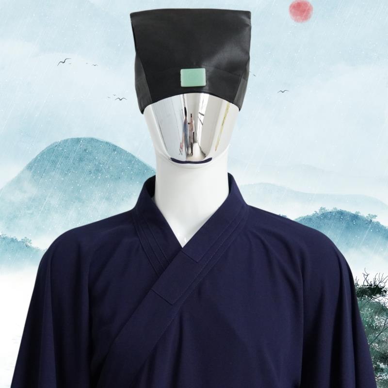 特卖龙虎山中国风大袖得罗道袍外套大褂道士服套装藏青色道家太极