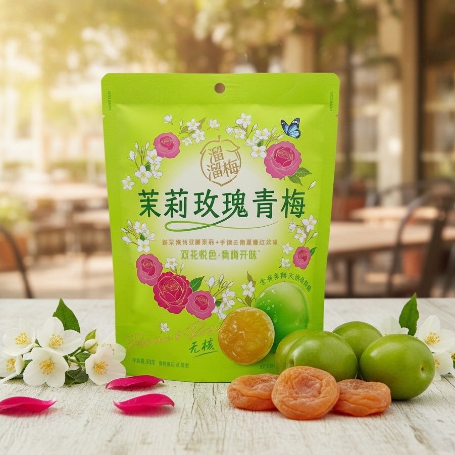 新品上市】溜溜梅80g茉莉玫瑰青梅无核酸甜美味蜜饯办公休闲解馋