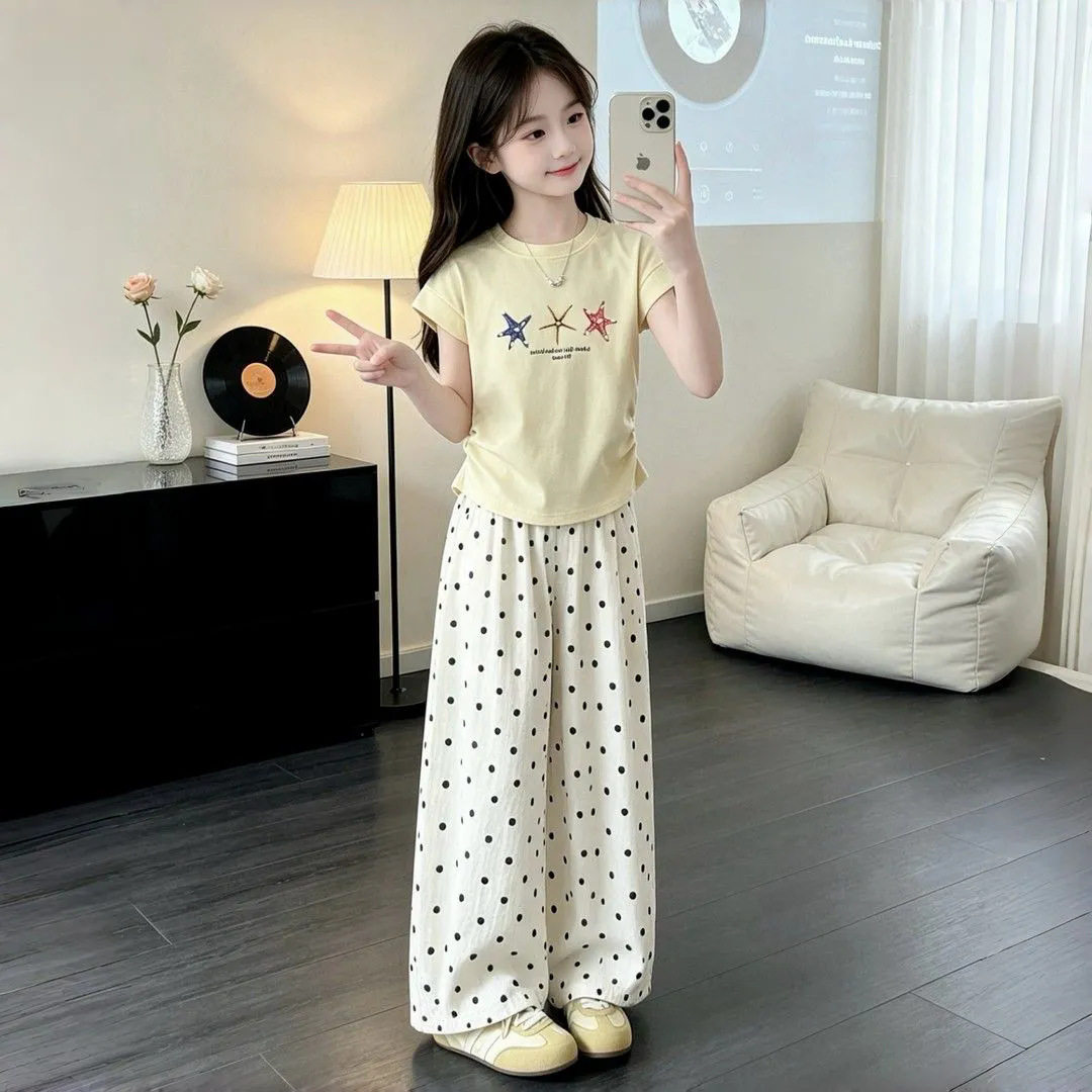 专柜正品女童夏季套装新款
