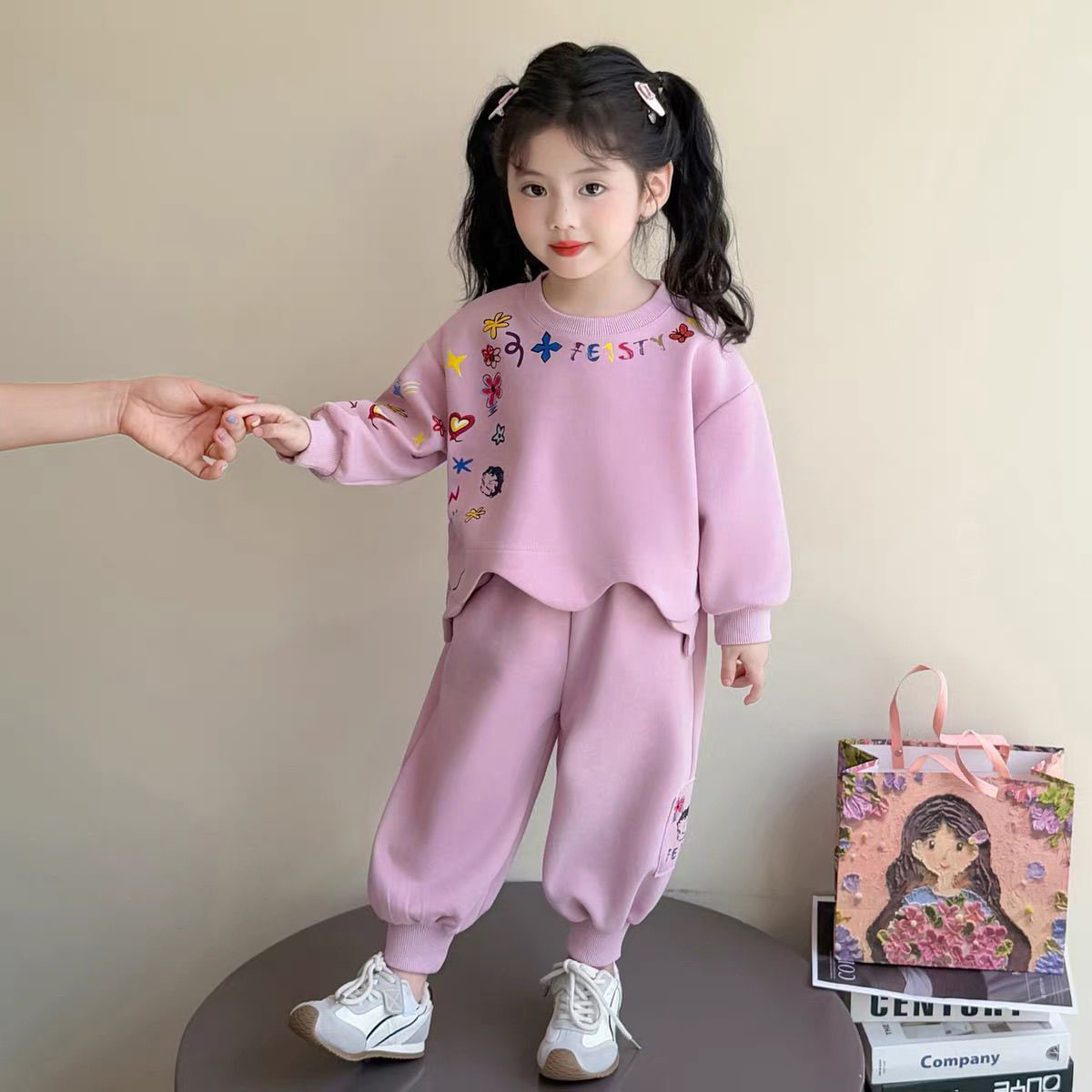 专柜正品女童长袖套装春秋季