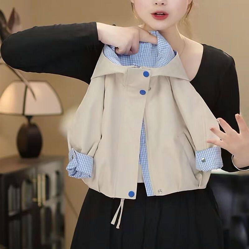 品牌专柜男女童春秋连帽冲锋衣