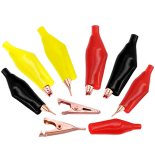 纯铜鳄鱼夹子 紫铜电工夹 测试夹电源电线带绝缘套平口小铜夹电夹