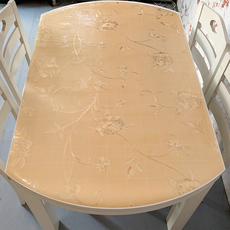 伸缩折叠椭圆形餐桌垫pvc软塑料玻璃防水防油防烫免洗茶几水晶板