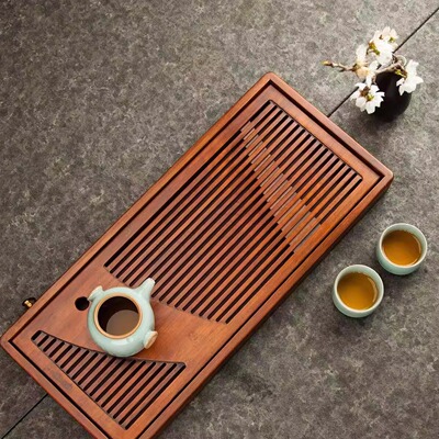 正版祥福碳化原竹优逸防霉便捷干泡接管两用功夫茶盘茶台家用清仓