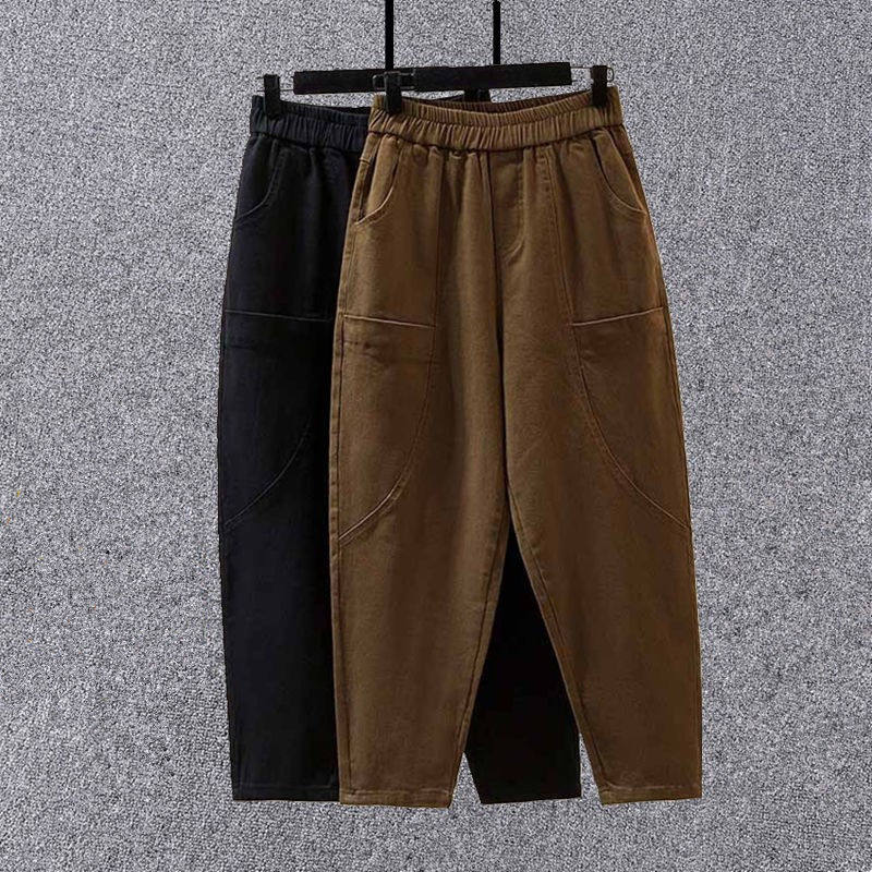 大码百搭休闲哈伦裤女春秋季胖mm胯大腿粗的高腰宽松老爹萝卜裤潮,女装/女士精品,休闲裤,淘宝优惠券,粉丝福利购,淘宝优惠卷