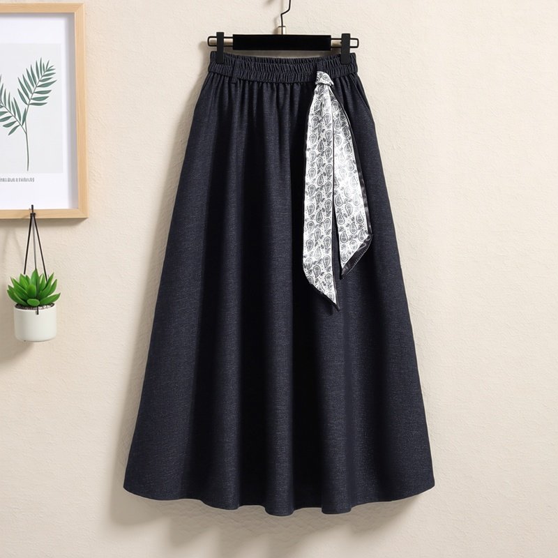 2026春季新款松紧腰宽松显瘦大摆裙女加大码高级感气质优雅半身裙,女装/女士精品,大码半身裙,淘宝优惠券,粉丝福利购,淘宝优惠卷