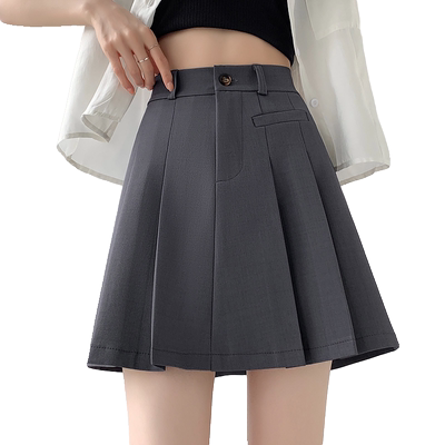 大码百搭百褶裙女防走光A字短裙