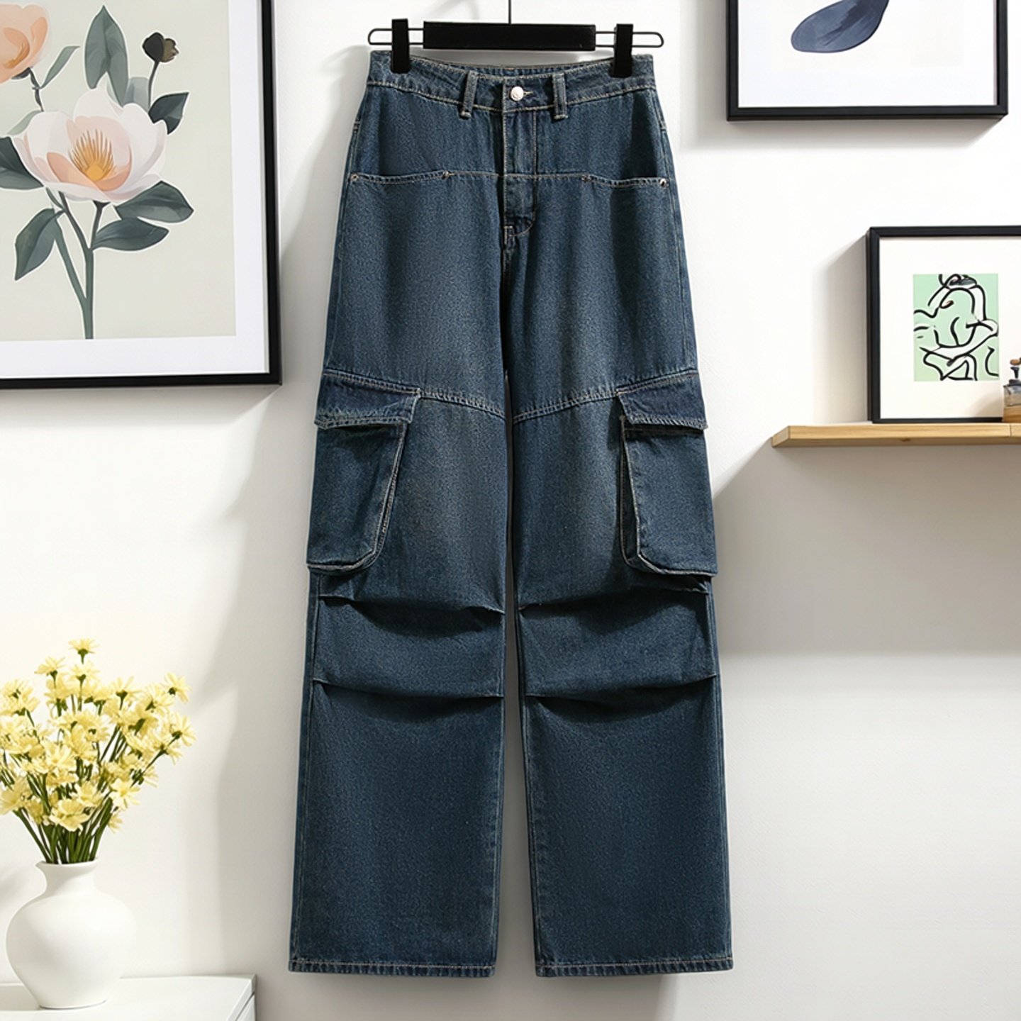 加大码美式多口袋水洗休闲工装裤2026春季新款高腰宽松显瘦直筒裤,女装/女士精品,大码裤装,淘宝优惠券,粉丝福利购,淘宝优惠卷