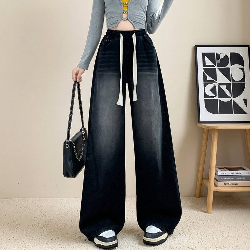 梨形身材胖MM遮肉显瘦百搭阔腿裤女2026春季新款通勤风舒适拖地裤,女装/女士精品,大码裤装,淘宝优惠券,粉丝福利购,淘宝优惠卷