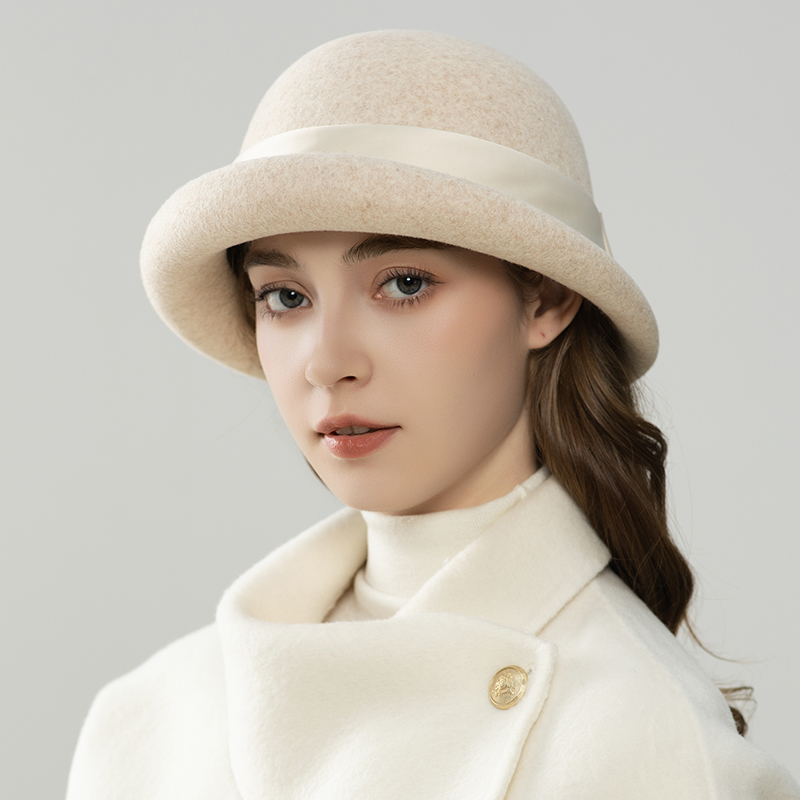 韩国秋冬季新款名媛显气质盆帽女士时尚羊毛渔夫帽显脸小帽子