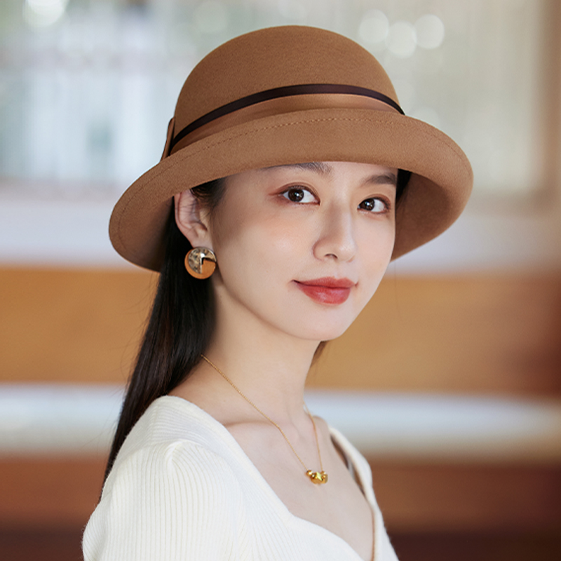 羊毛渔夫盆帽子女士2024新款秋季冬天百搭时尚潮流大头围冷帽礼帽