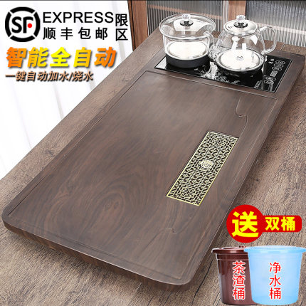 茶盘家用全自动一体茶台玻璃烧水壶底部上水茶具套装客厅功夫茶海