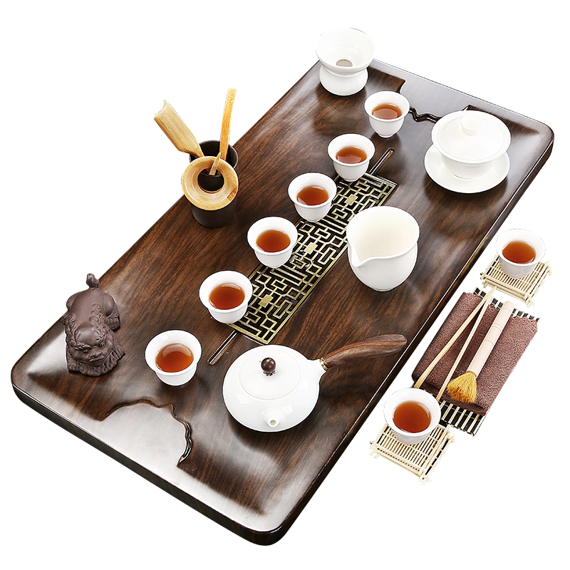 实木茶盘排水式整套功夫家用办公整套茶具