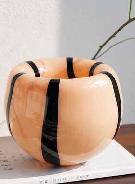 轻奢芬顿中古花瓶琉璃花器装饰品