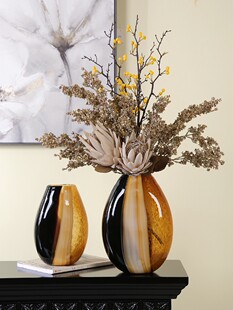 采购产品现代极简艺术玻璃花瓶，轻奢艺术装饰品，客厅茶几，电视