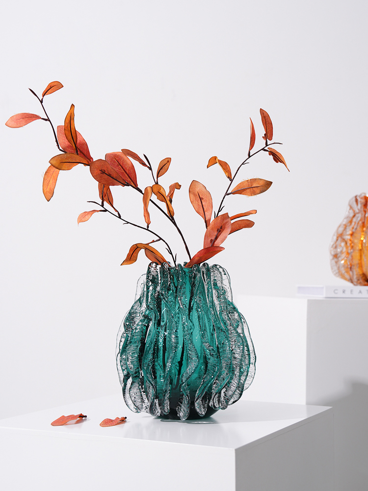 高端轻奢现代玻璃艺术花瓶客厅餐桌茶几可水培插花花器桌面装饰品