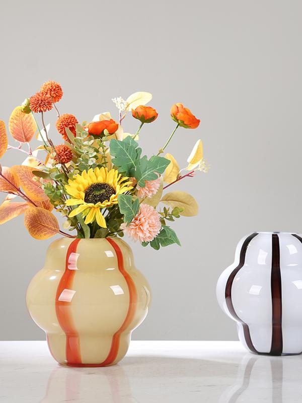 芬顿中古花瓶摆件艺术玻璃现代轻奢客厅酒店餐桌插花水培花器摆件