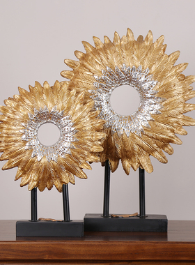 新中式金色太阳树脂摆件