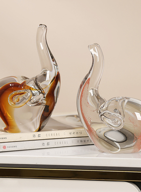 彩色小象抽象琉璃摆件