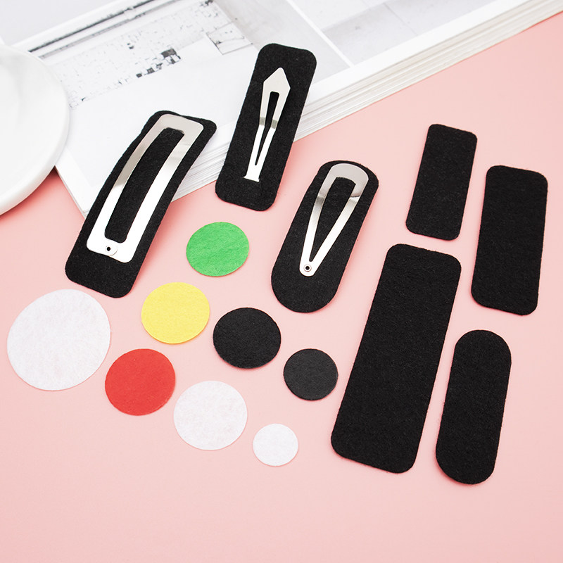 diy不织布圆形发圈垫子发夹手工制作配件丝带蝴蝶结头饰发饰品