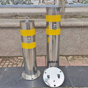 不锈钢警示柱活动路桩可拆卸新款 内锁挡车柱反光警示柱加厚隔离柱