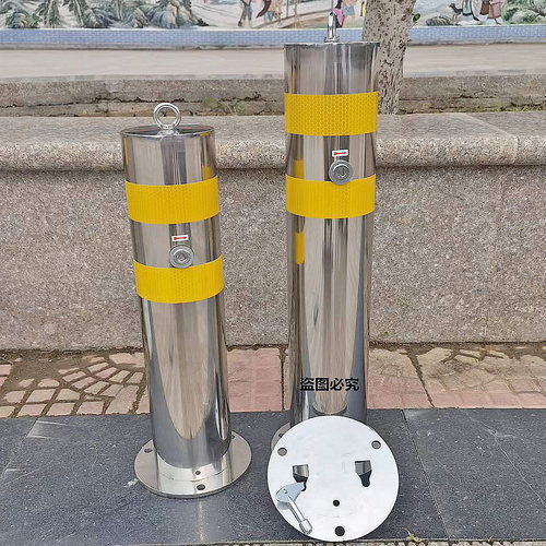 不锈钢警示柱活动平底座内锁加厚