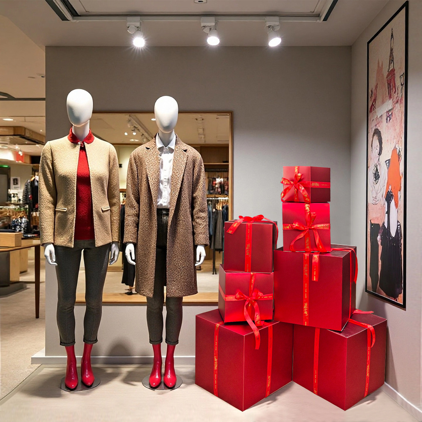 圣诞节日新年礼盒堆头装饰品礼物礼品空盒子摆件橱窗场景布置美陈,节庆用品/礼品,圣诞装饰品,淘宝优惠券,粉丝福利购,淘宝优惠卷