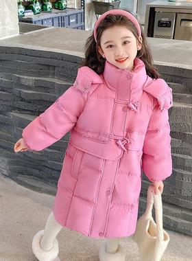 英国next ttat女童大口袋羽绒服冬装2025新款儿童中长款加厚保暖
