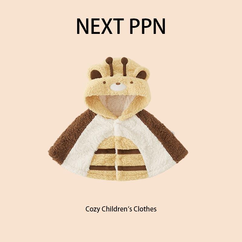 英国NEXT PPN秋冬宝宝卡通披风小斗篷加绒加厚连帽婴幼儿可爱衣服
