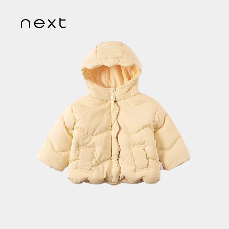 next ins女童羽绒服2025新款儿童冬装连帽上衣宝宝冬季白鸭绒外套