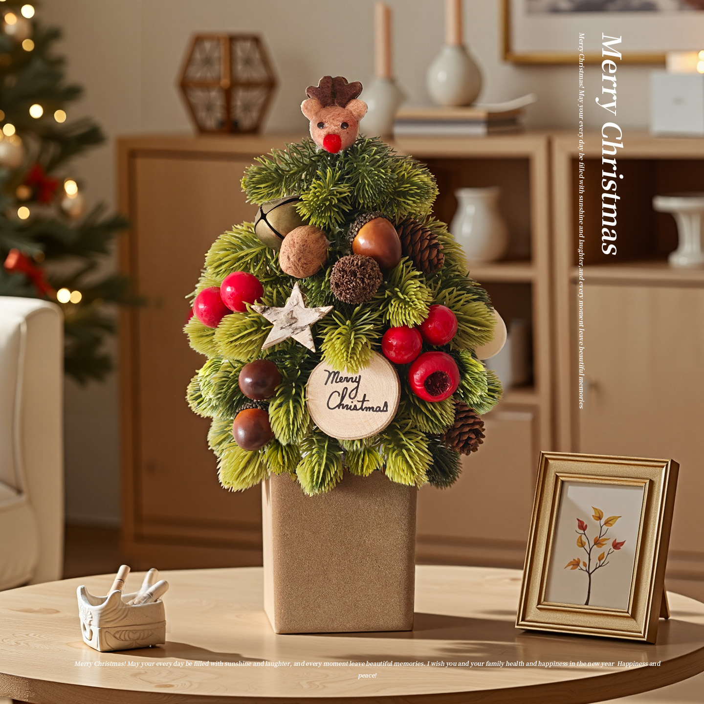 迷饰诺贝松圣诞树花环小型摆件