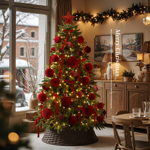 迷饰高级感圣诞树客厅PE混摆件