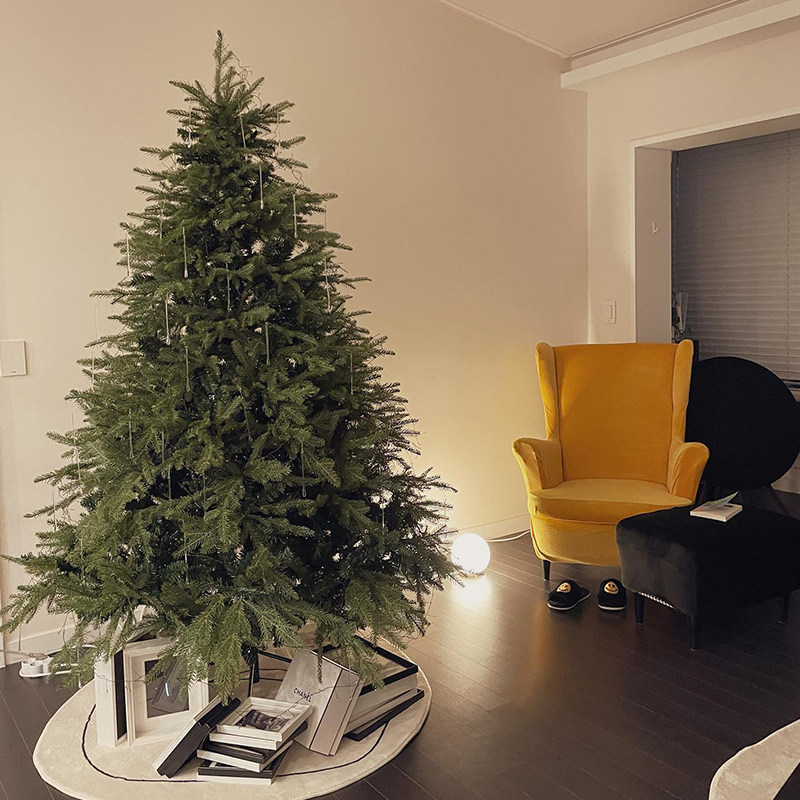 圣诞树家用ins风仿真加密带灯场景布置手工diy圣诞节装饰品小摆件图片