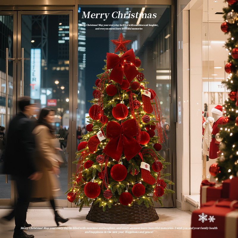 迷饰高级感大型PE混圣诞树摆件